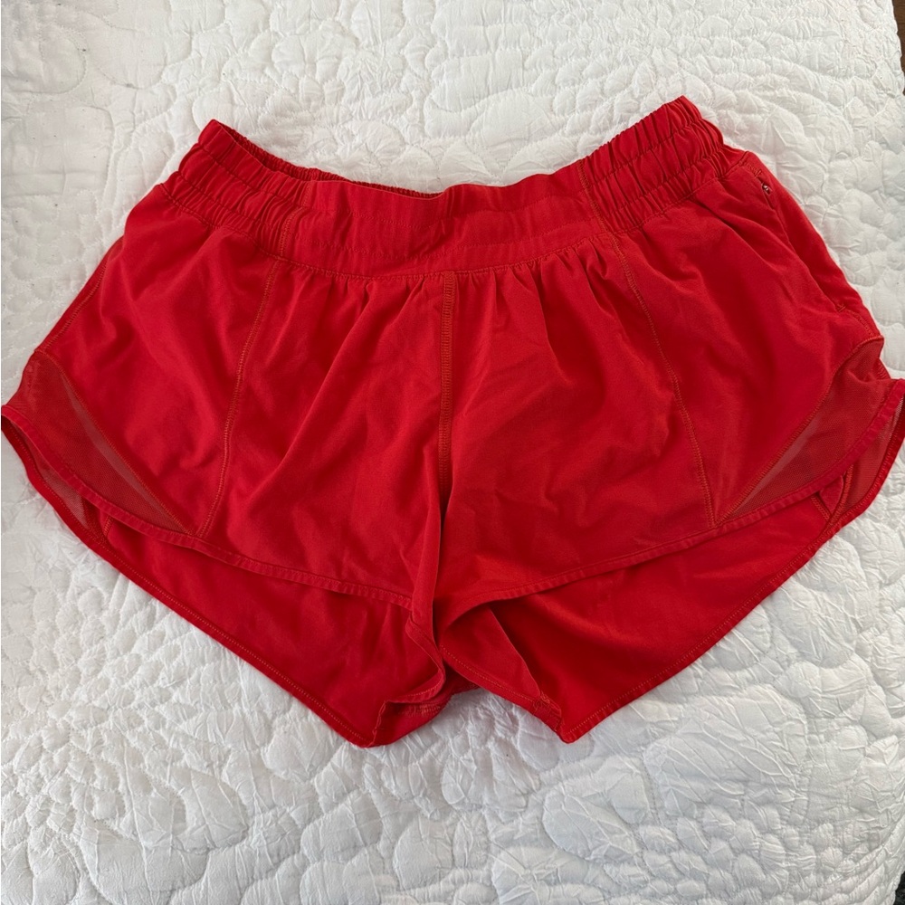 Bright Red lululemon Hotty Hot Athletic Shorts Inseam 2.5”